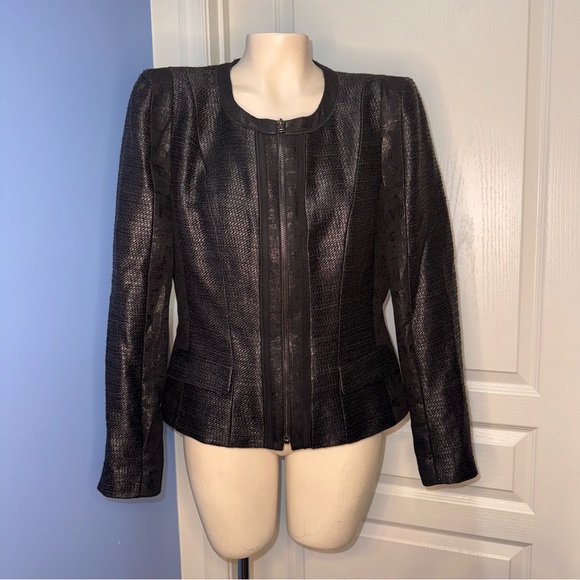 Elie Tahari Textured Black Blazer - Picture 1 of 12